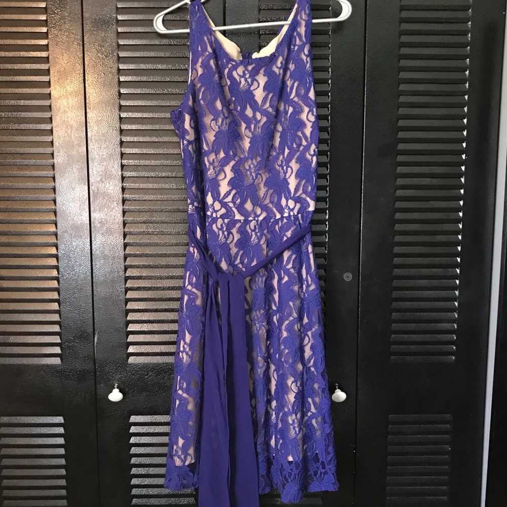 Blue Lace Tie Dress